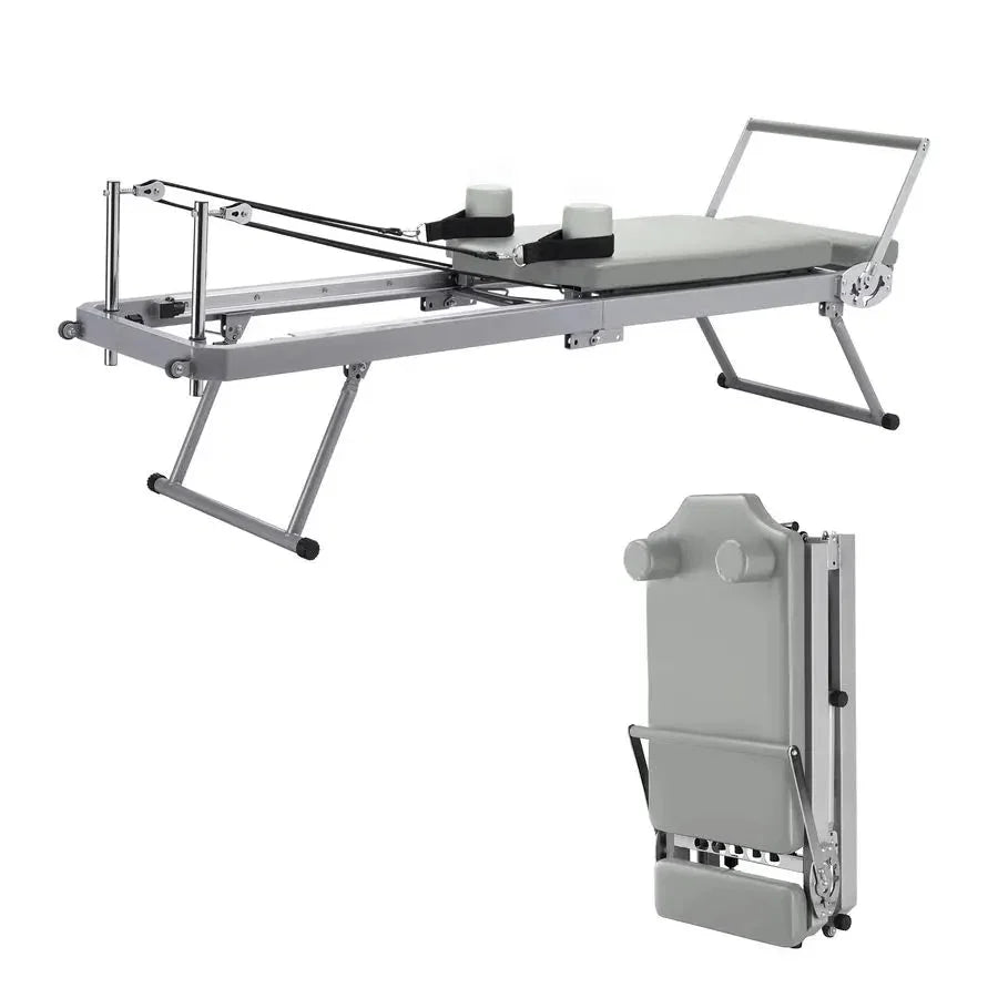 Foldable Pilates Reformer Machine – Adjustable Resistance & Wheels