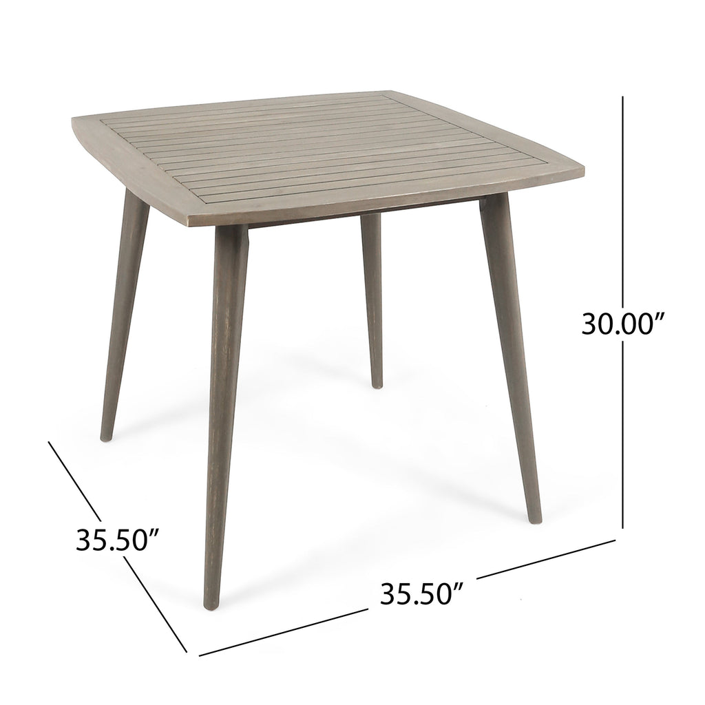 Outdoor Square Acacia Wood Table with Straight Legs