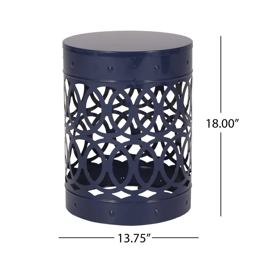 Outdoor Metal End Table with Modern Design