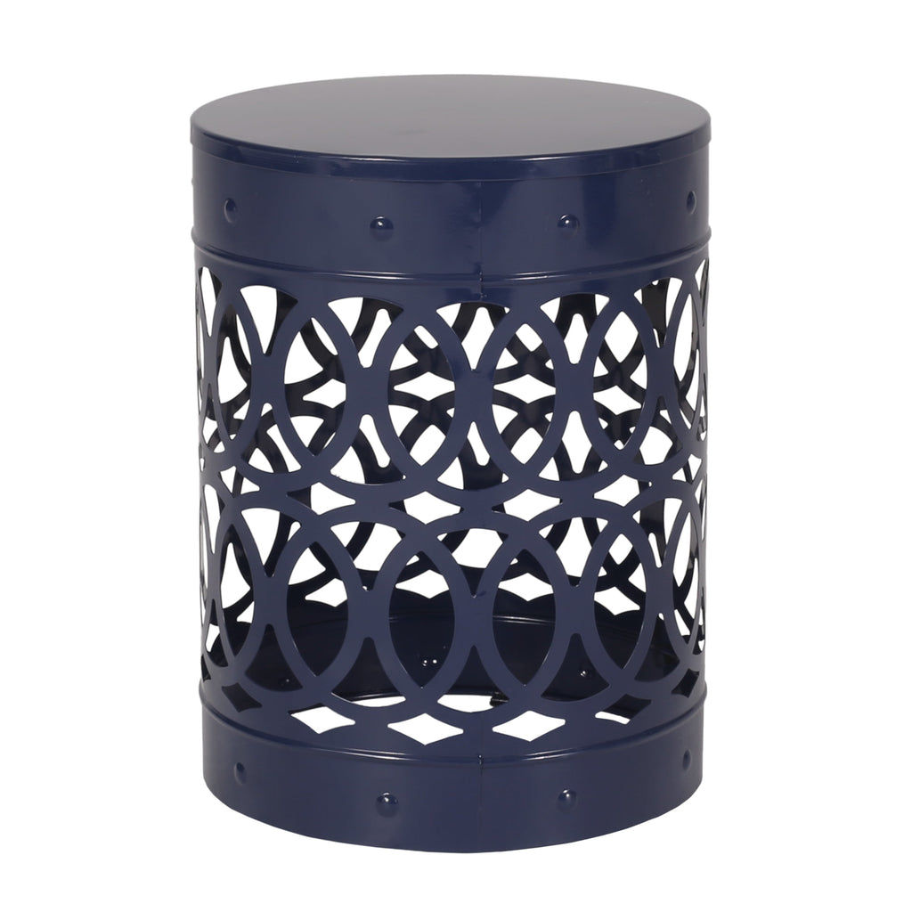 Outdoor Metal End Table with Modern Design
