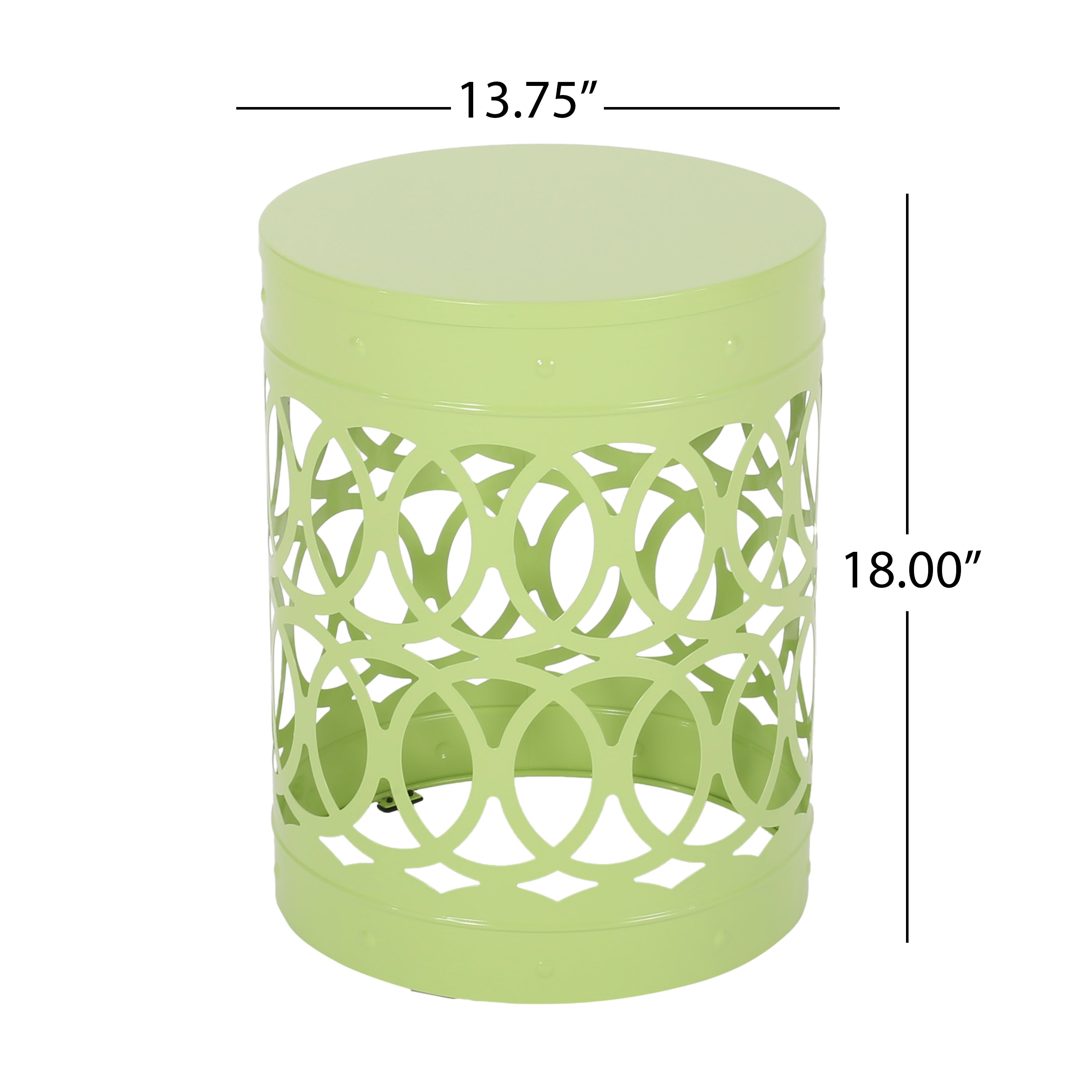 Modern Outdoor Metal End Table with Iron Cut Design