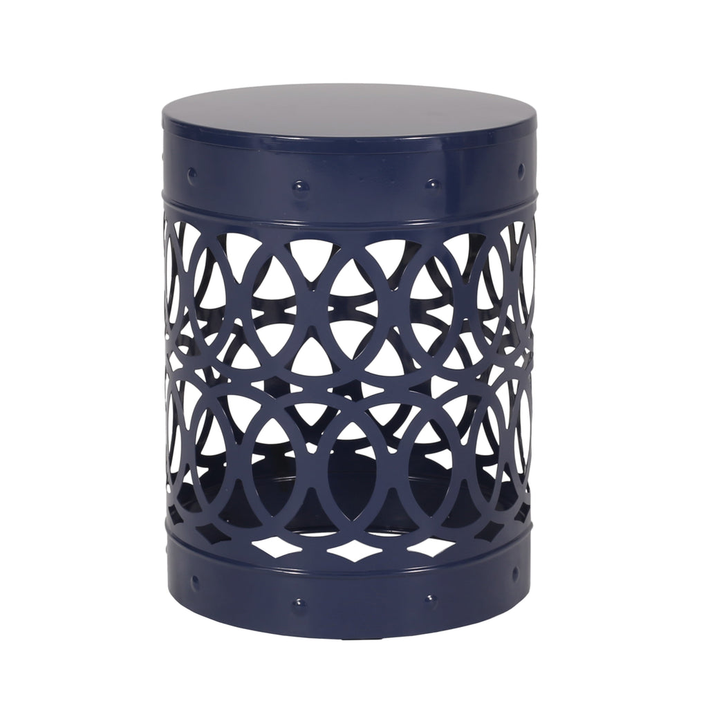 Outdoor Metal End Table with Modern Design